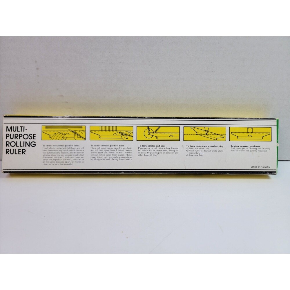 Multi-Purpose Rolling Ruler Drafting Tool 12” Parallel Circle Graph Musical Note - Picture 5 of 6